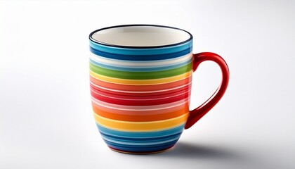 colorful cups on white background