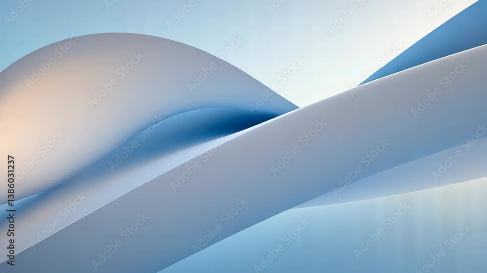 Poster abstract white and blue wave background with soft gradient and smooth curves design