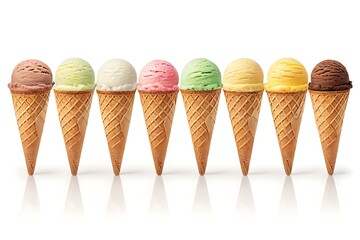 Delicious Ice Cream Cone Isolated on White Background