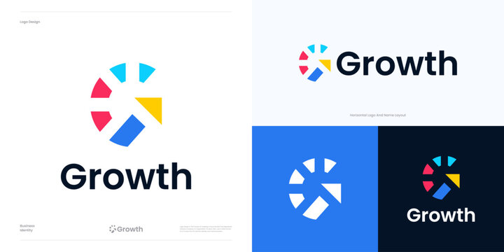 Creative idea modern concept, letter G arrow logo icon design vector element editable, Symbol G circular section sign geometric colorful for global technology and other brand identity business.