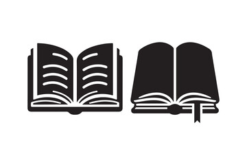 Book Silhouette vector, Isolated on white Background
