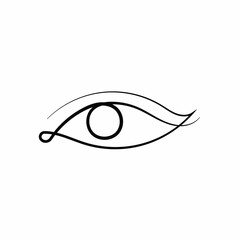 Obraz premium Minimalist Eye Line Art – Elegant & Aesthetic Outline Illustration.Enhance your designs with this minimalist eye line art, featuring a sleek and modern outline style. Perfect for tattoos, wall art