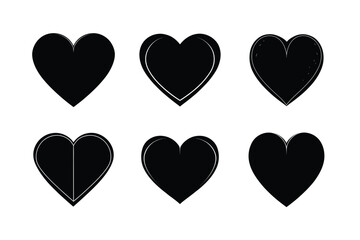 heart icon solid vector art silhouette