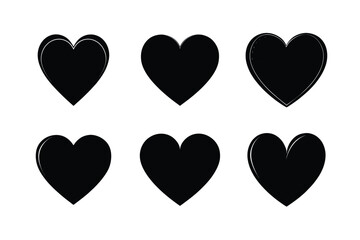 heart icon solid vector art silhouette