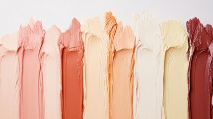 Cosmetic Cream Color Swatches on White Background