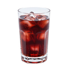 Ice-Cold Dark Red Drink with Condensation.