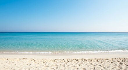Fototapeta premium Azure Serenity: Midday Beach Calm AI Generated