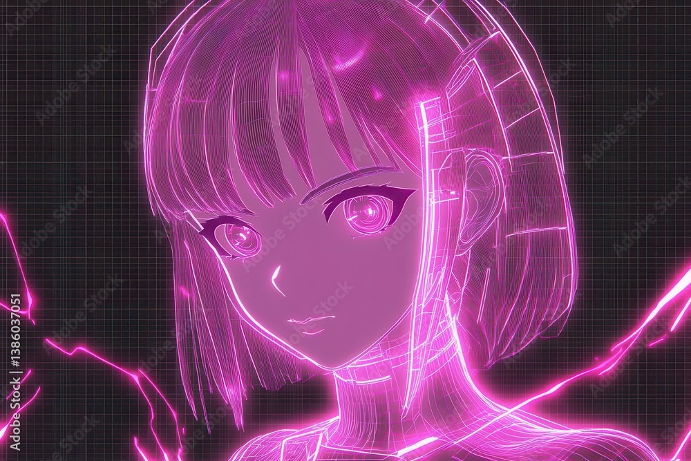 Poster an anime android girl undergoing repair showcasing mechanical components and futuristic design eleme