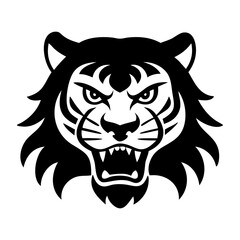 Obraz premium Tiger heads in tribal tattoo style vector illustration