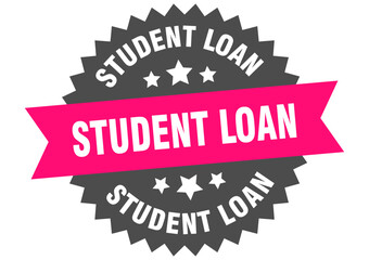 student loan. student loan round pink label isolated on transparent background