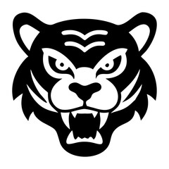 Tiger heads in tribal tattoo style vector illustration