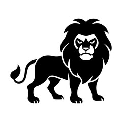 Royal heraldic lions. Black silhouette of rampant lion and griffins for logo or coat of arms. Premium wild animal crest symbols.