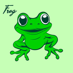 Cute Frog Mascot Character Vector Illustration for Branding and Stickers