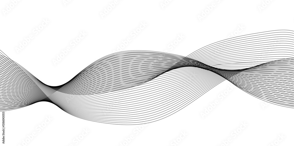Poster abstract wavy grey lines stream element for design on white background. you can use for web, wallpap