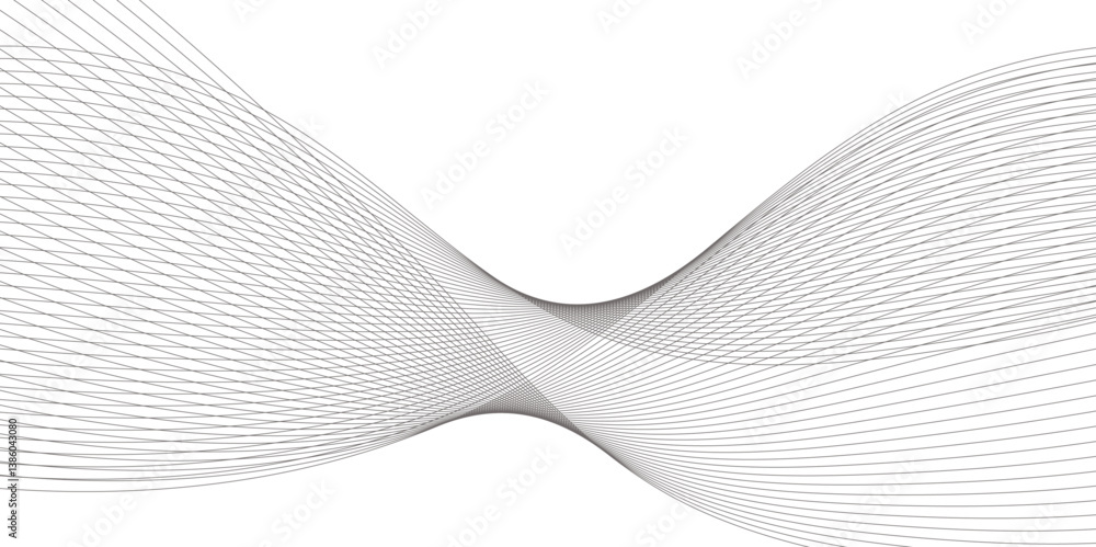 Aufkleber abstract wavy grey lines stream element for design on white background. you can use for web, wallpap