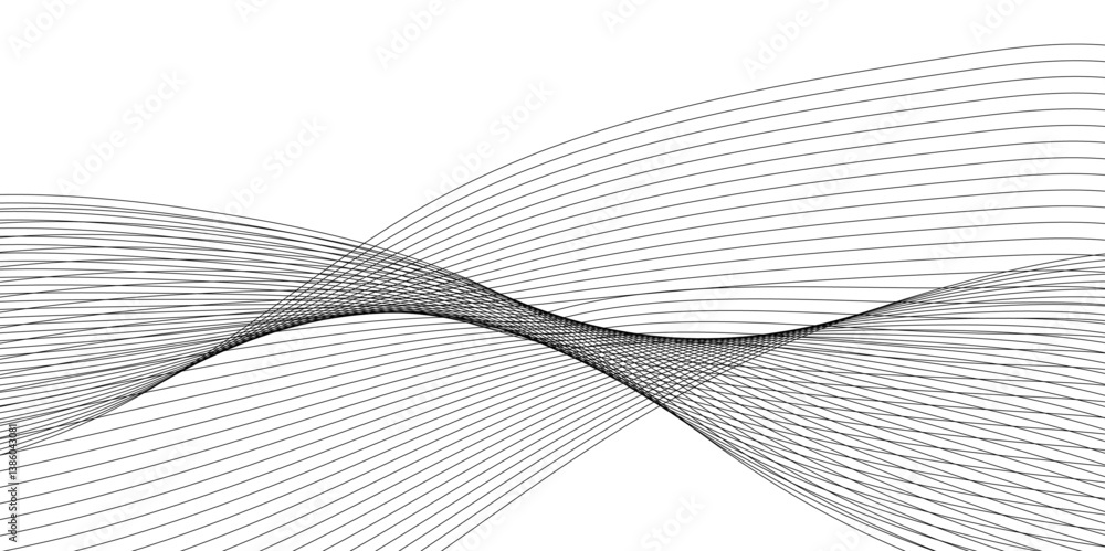 Aufkleber abstract wavy grey lines stream element for design on white background. you can use for web, wallpap