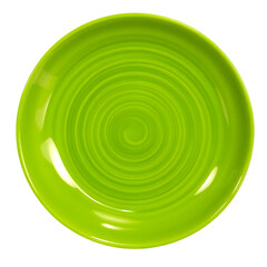 green plate isolated on transparent background