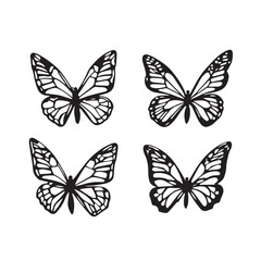 set of butterflies