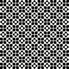 Mid century modern geometric floral background in black and white. Graphical illustration for a unique textiles and home décor.