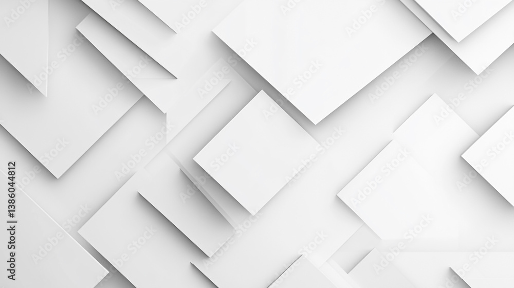 Poster abstract geometric white texture with overlapping rectangles creating a modern minimalist pattern. a