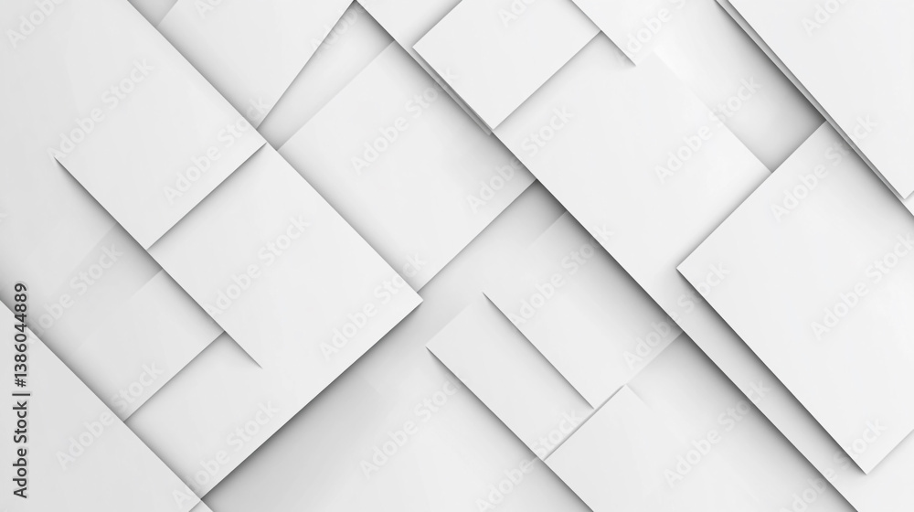 Poster abstract geometric white texture with overlapping rectangles creating a modern minimalist pattern. a