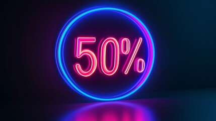 A neon sign with the number 50 on it