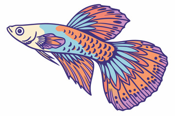 vector illustration of a goldfish