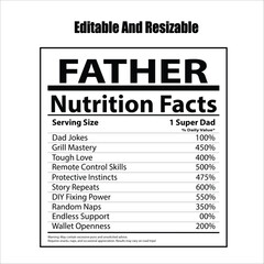 Father Nutrition Facts, Nutrition Facts, Father's Day Nutrition facts , Dad nutrition facts
