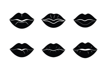 kiss lips icon vector art silhouette