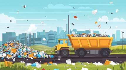 Waste Collection Truck in Urban Environment