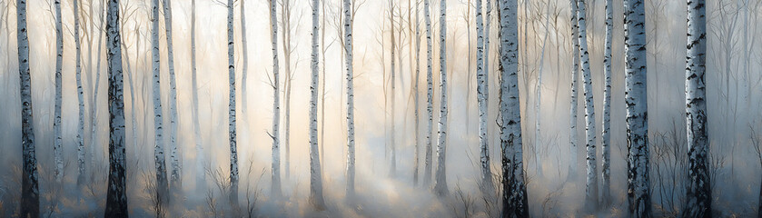  dreamy silver birch forest with soft light,