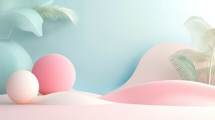 Fototapeta premium A minimalistic summer sale design with soft pastel colors.