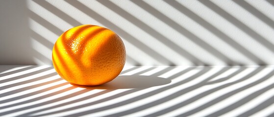 Orange fruit, shadow, stripes
