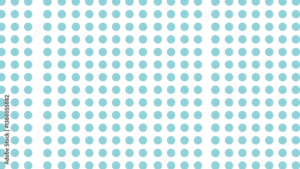 Poster a seamless pattern featuring evenly spaced cyan circles on a white backdrop is shown.