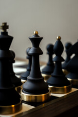 Reine noire sur échiquier