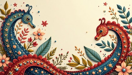Subtle paisley design in muted earth tones, minimalist style, neutral, organic