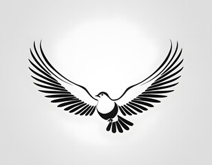 Fototapeta premium Flying dove and eagle wings vector art symbol design