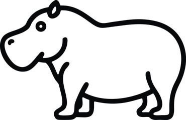 hippopotamus silhouette vector art design