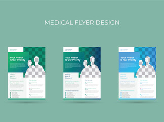 Medical and healthcare flyer design.