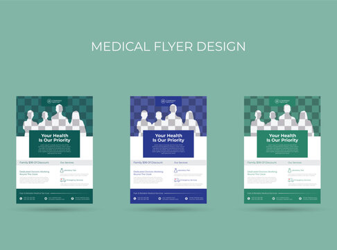 Medical and healthcare flyer design.