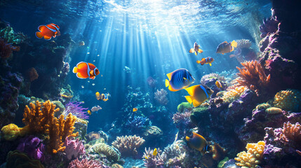 Coral reef in aquarium
