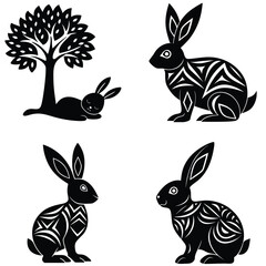 vector illustration of a rabbit