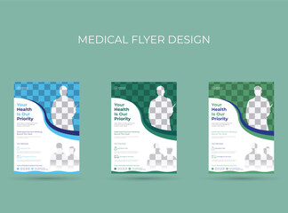 Medical and healthcare flyer design.