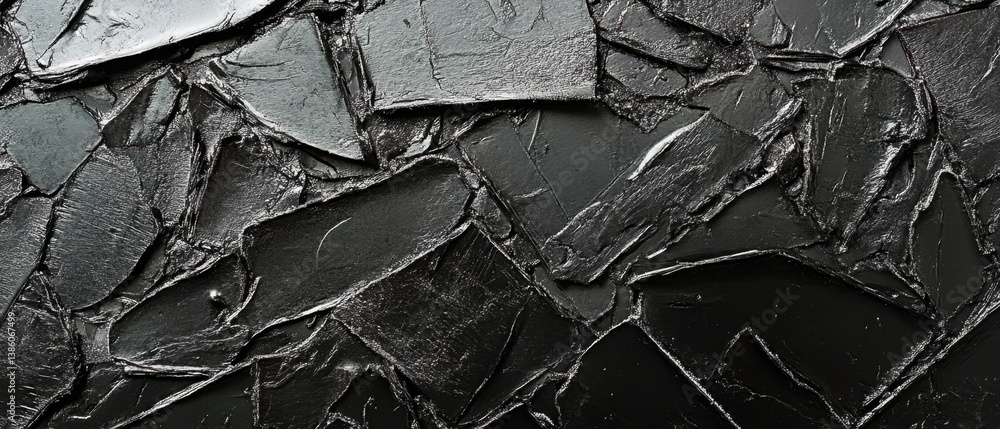 Poster abstract black stone mosaic texture with rough surface and geometric pattern for modern background a