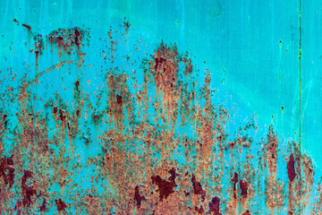 Heavily Corroded turquoise Metal Sheet