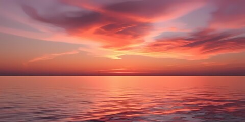 Fototapeta premium A scenic view of a vibrant ocean at sunset, symbolizing beauty and nature, suitable for landscape and travel themes.