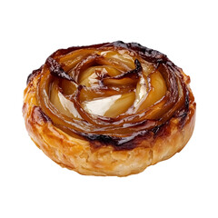 Onion Tart with Swirl Isolated on Transparent Background