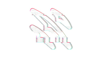 Icon claw marks is distorted. Glitch. Noise, chromatic aberration, geometric distortion
