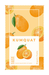 Kumquat packaging design templates, watercolour style vector illustration.