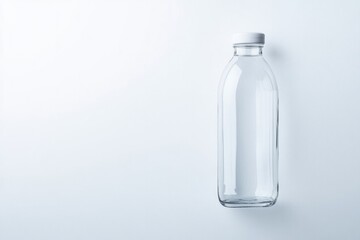 Naklejka premium single reusable glass water bottle isolated on white background